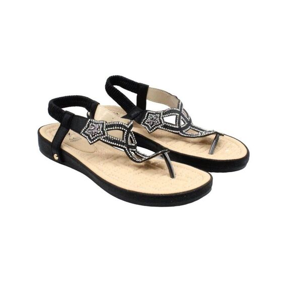 GC SHOES Women Black Sandals - Picture 1 of 8